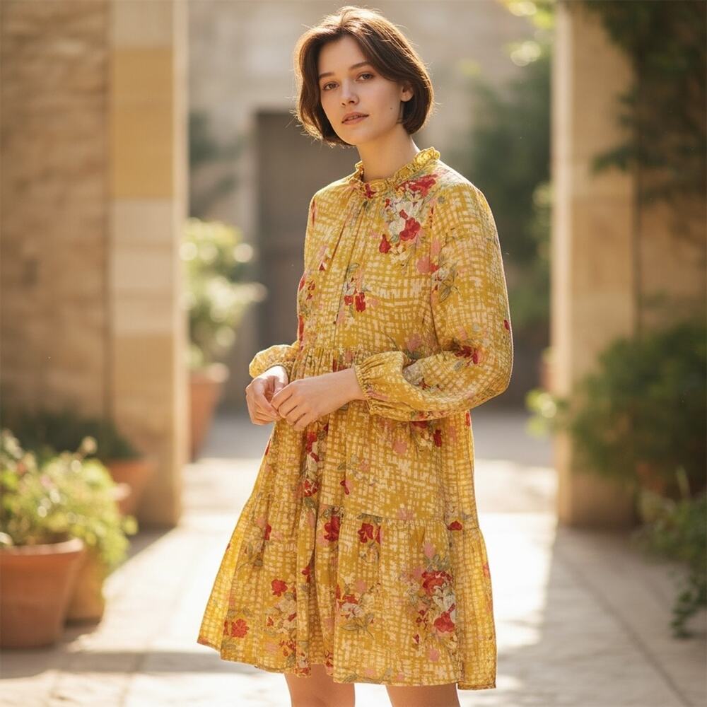 April Cornell Dress Floral Ruffle - Picture 11 of 12